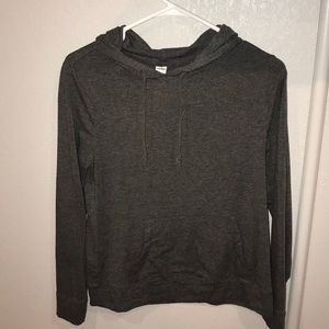 Gray long sleeved shirt with hood